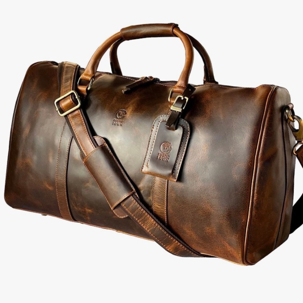 Rustic Town Genuine Leather Weekender Bag